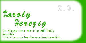 karoly herczig business card